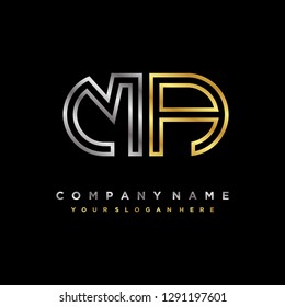 M A initial letter, modern logo design template vector 