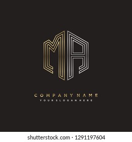 M A initial letter, modern logo design template vector 