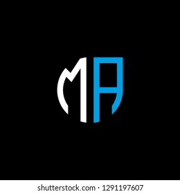 M A initial letter, modern logo design template vector 