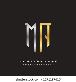 M A initial letter, modern logo design template vector 