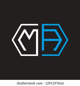 M A initial letter, modern logo design template vector 