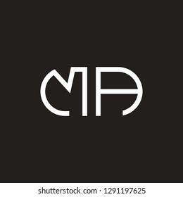 M A initial letter, modern logo design template vector 