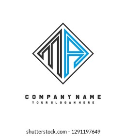 M A initial letter, modern logo design template vector 