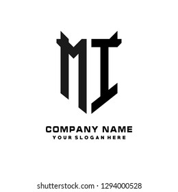 M I initial letter, modern logo design template vector 