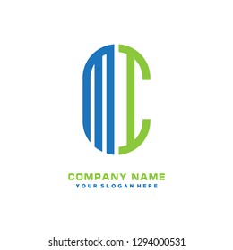 M I initial letter, modern logo design template vector 