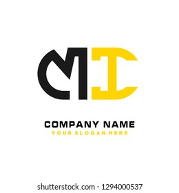 M I initial letter, modern logo design template vector 