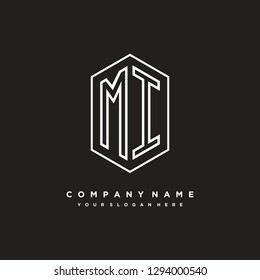 M I initial letter, modern logo design template vector 