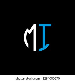 M I initial letter, modern logo design template vector 