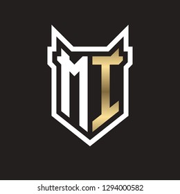 M I initial letter, modern logo design template vector 