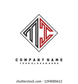 M I initial letter, modern logo design template vector 