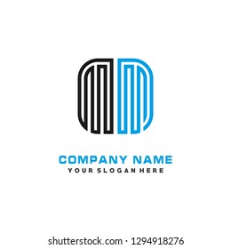 M M initial letter, modern logo design template vector 