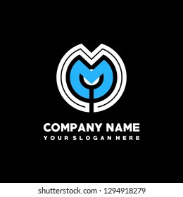M M initial letter, modern logo design template vector 