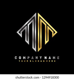 M M initial letter, modern logo design template vector 