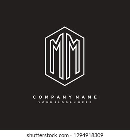M M initial letter, modern logo design template vector 