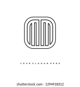 M M initial letter, modern logo design template vector 