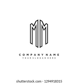 M M initial letter, modern logo design template vector 