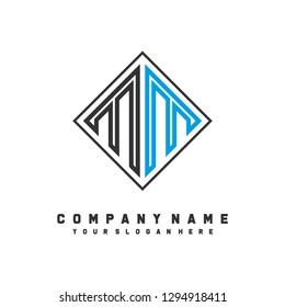 M M initial letter, modern logo design template vector 