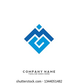 M initial letter, modern logo design template