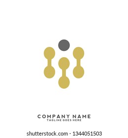 M initial letter, modern logo design template