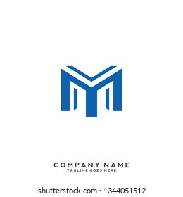 M initial letter, modern logo design template