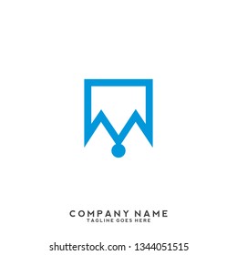 M initial letter, modern logo design template