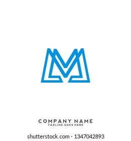 M initial letter, modern logo design template