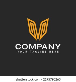 M Initial Lines Letter Logo Line Design Template Vector