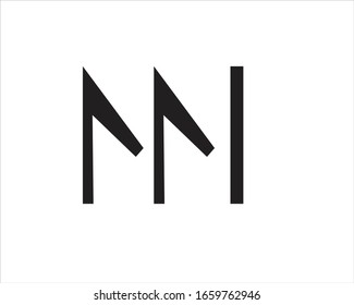 m & m initial logo design 