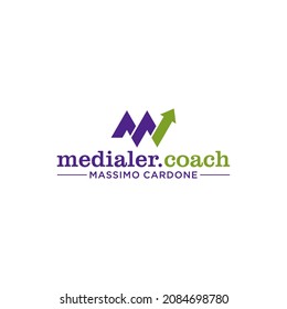 m initial logo design with color sceme