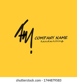 A m Am initial logo handwriting template vector