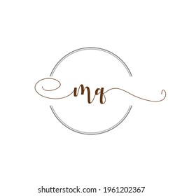 M Initial Logo Handwriting template letter illustration
