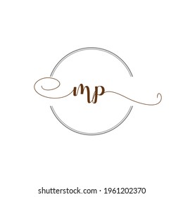 M Initial Logo Handwriting template letter illustration
