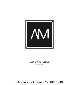 A M AM Initial logo letter with minimalist concept. Vector with scandinavian style logo.