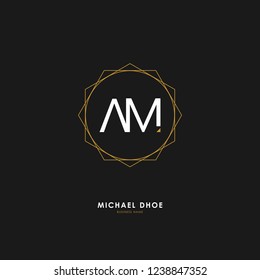 A M AM Initial logo letter with minimalist concept. Vector with scandinavian style logo.