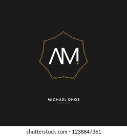 A M AM Initial logo letter with minimalist concept. Vector with scandinavian style logo.