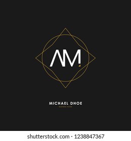 A M AM Initial logo letter with minimalist concept. Vector with scandinavian style logo.