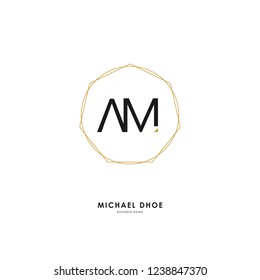 A M AM Initial logo letter with minimalist concept. Vector with scandinavian style logo.