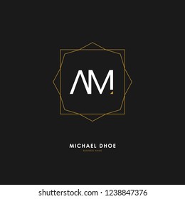 A M AM Initial logo letter with minimalist concept. Vector with scandinavian style logo.