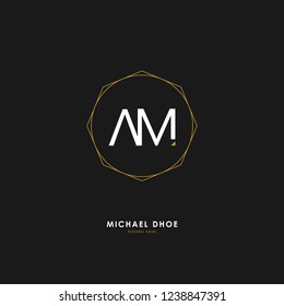 A M AM Initial logo letter with minimalist concept. Vector with scandinavian style logo.