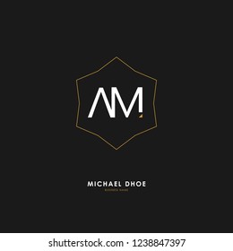 A M AM Initial logo letter with minimalist concept. Vector with scandinavian style logo.