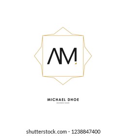 A M AM Initial logo letter with minimalist concept. Vector with scandinavian style logo.