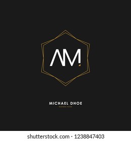 A M AM Initial logo letter with minimalist concept. Vector with scandinavian style logo.