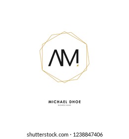 A M AM Initial logo letter with minimalist concept. Vector with scandinavian style logo.