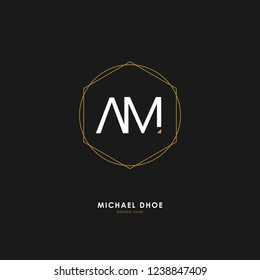 A M AM Initial logo letter with minimalist concept. Vector with scandinavian style logo.