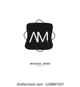 A M AM Initial logo letter with minimalist concept. Vector with scandinavian style logo.