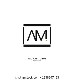 A M AM Initial logo letter with minimalist concept. Vector with scandinavian style logo.