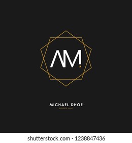 A M AM Initial logo letter with minimalist concept. Vector with scandinavian style logo.