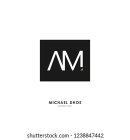 A M AM Initial logo letter with minimalist concept. Vector with scandinavian style logo.
