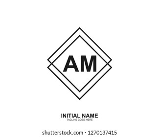 AM A M Initial logo letter with minimalist concept vector