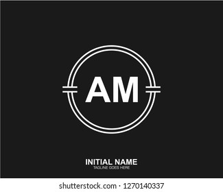AM A M Initial logo letter with minimalist concept vector